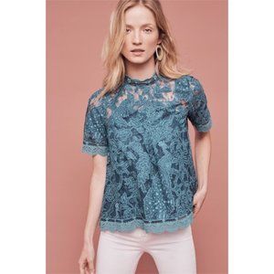 HD in Paris Turquoise Lace Meadows Blouse
